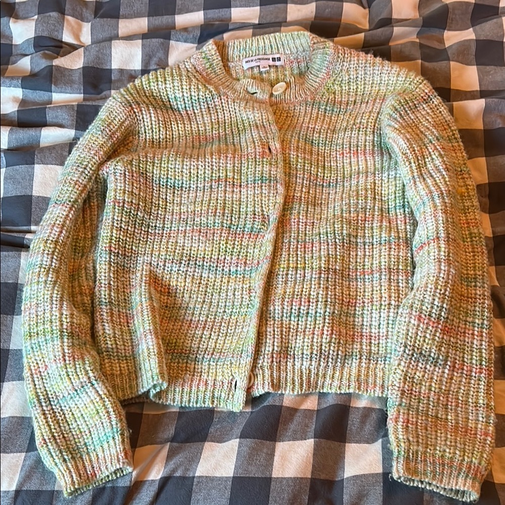Uniqlo Ines de la Fressange multicolor knit cardigan